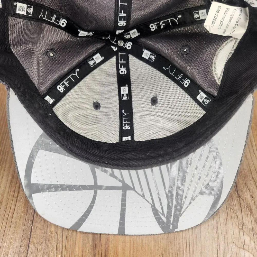 New Era 9fifty Golden State Warriors Hat Cap Snapback Youth Gray NBA Team Sports